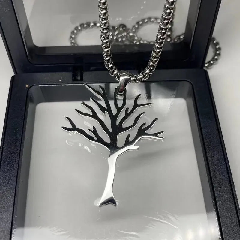 Trendy New Hip-Hop Style High Quality Stainless Steel Tree of Life Pendant Necklace for Men and Women